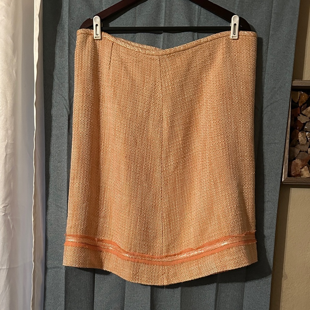 Coral Pink and Cream skit with sequin and chiffon detail
